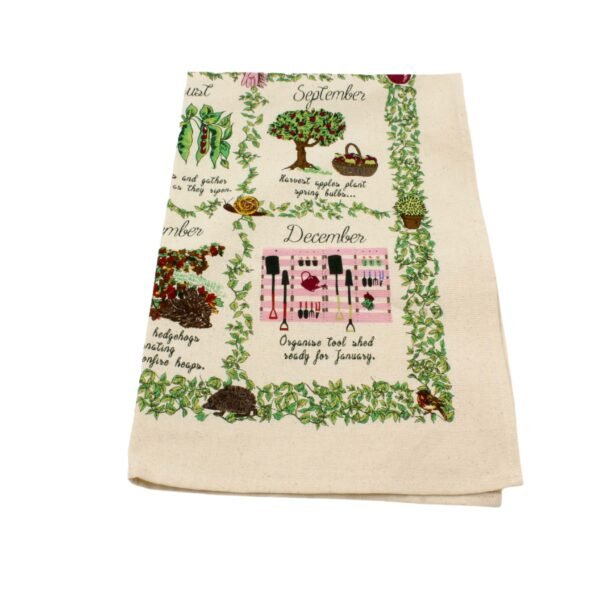 Cotton Tea Towel - Gardeners Calendar