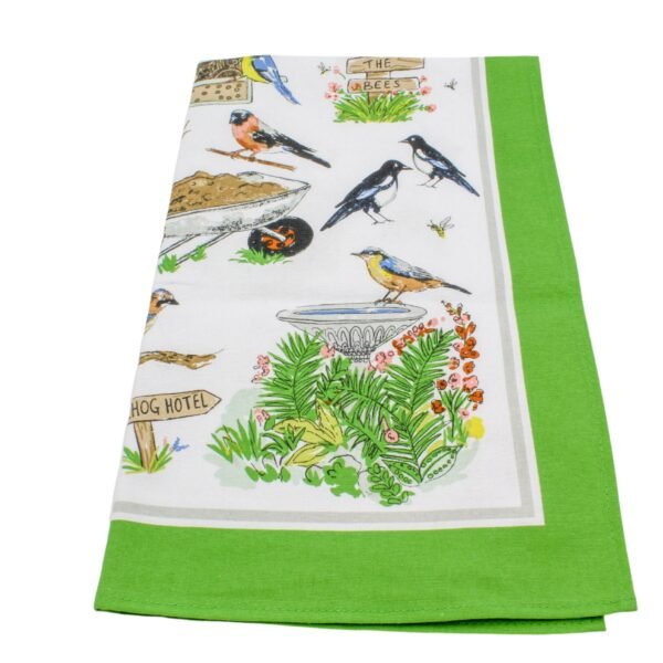 Cotton Tea Towel - Garden Birds